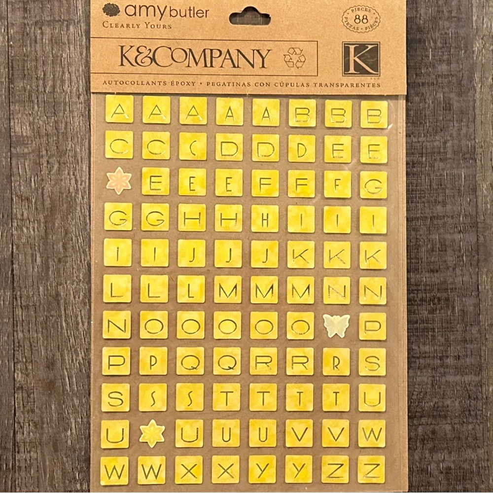 💞 New Yellow Lotus Alphabet Letter Scrapbook Stickers